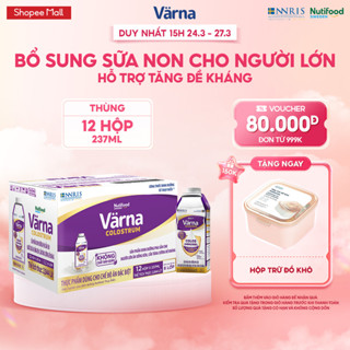 Thùng 12 Hộp Sữa Bột Pha Sẵn Varna Colostrum (12 Hộp GIấy X 237ml) - Bổ Sung Sữa Non Tăng Đề Kháng Cho Người Lớn