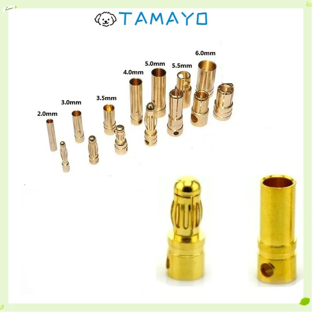 Đầu nối TAMAYO Banana Nam Nữ, 2mm 3mm 3.5mm 4mm Pin chất lượng cao Mạ vàng Chuối Cắm, Bộ phận pin RC