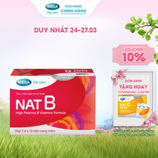 Viên uống bổ sung vitamin B Nat B giúp giảm căng thẳng, mệt mỏi, suy nhược (Hộp 30 viên)