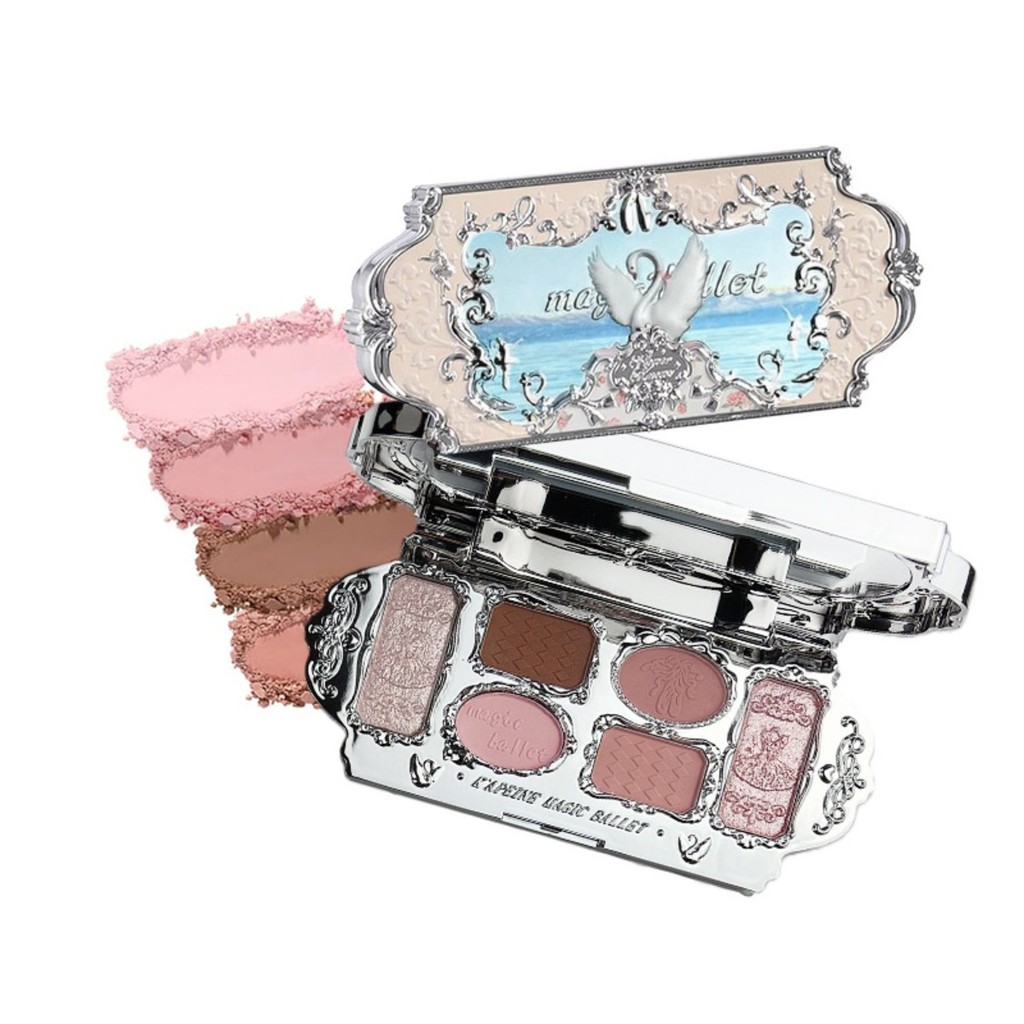 Bảng phấn mắt thiên nga 6 màu K 'APEINE – Bảng phấn mắt đa năng, phấn mắt, viền, má hồng, Highlighte