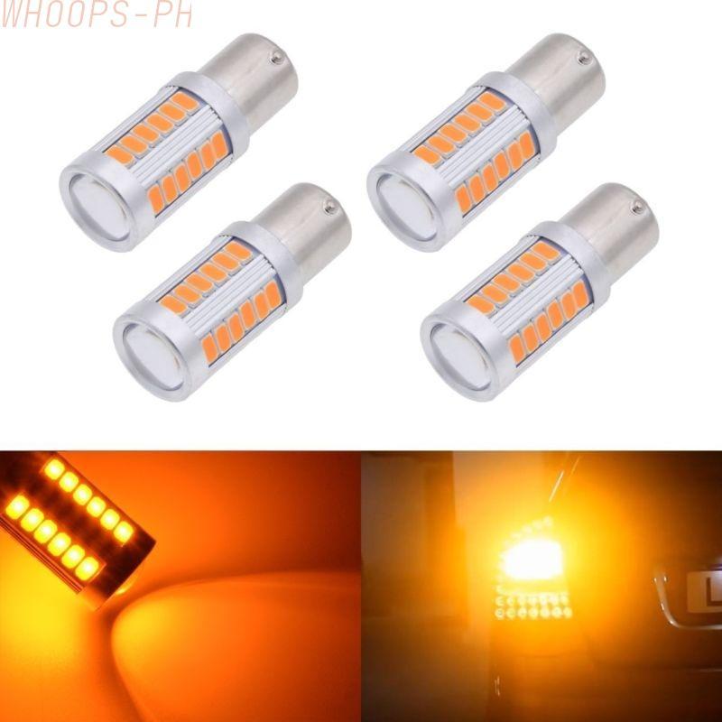 Đèn Tín Hiệu Phanh Ngược 1156PY 33SMD 4 Cái PY21W Xoay Hổ Phách Bền