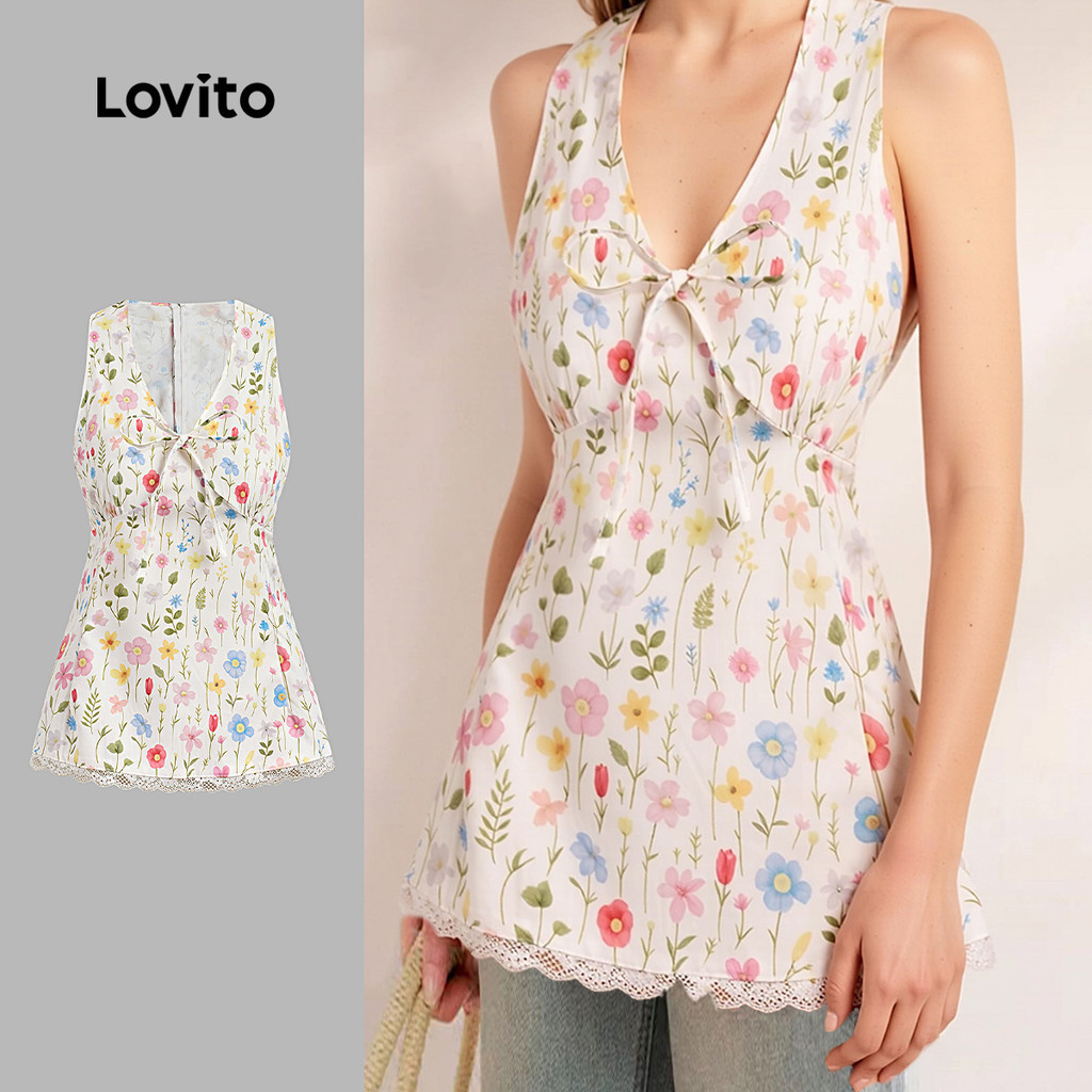 Áo nữ Lovito xuân hè nơ phong cách thường ngày L151AD310