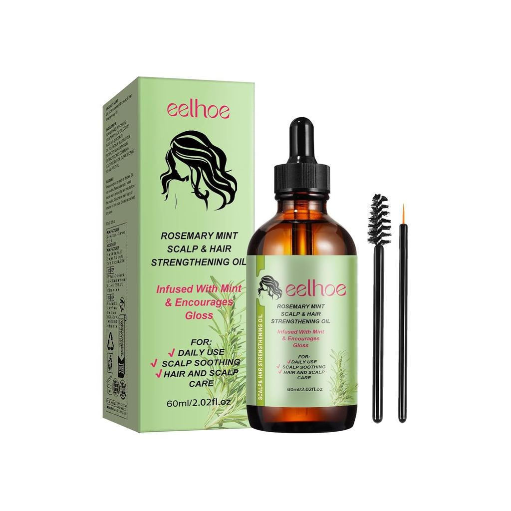 AMALIA Rosemary Mint Scalp & Hair Strengthening Oil for All Hair Types, 2 Fl Oz