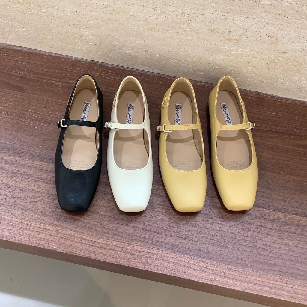 [Lamode] Design Sense Niche Flat Buckle Square Toe Commuter Giày Nữ Mùa Xuân 2026 Phong Cách Mới Phù