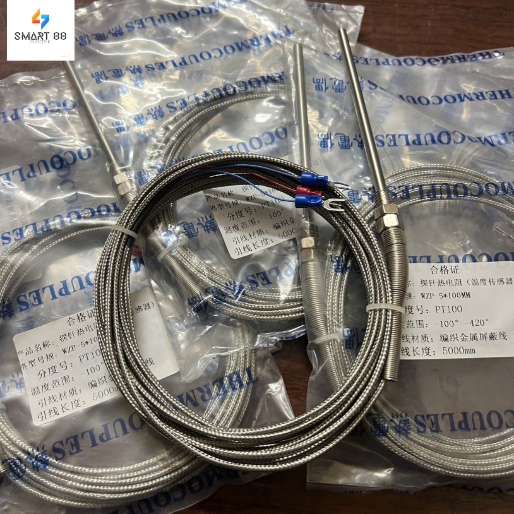 SMART88- Dây Cảm Biến Nhiệt Độ WZP PT100, Dây Can Nhiệt PT100 Phi 5 Dải Nhiệt Độ -20~400°C