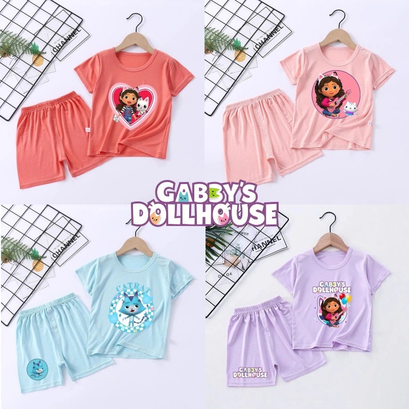 Gabby Doll House Series Trẻ Em Thoải Mái Bộ Đồ Ngủ Mùa Hè Điều Hòa Không Khí Phòng Nhà Quần Áo Thoán