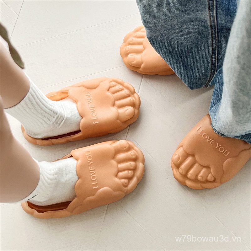 Hey White Gang Even Dép Love You Shape Couple Dép