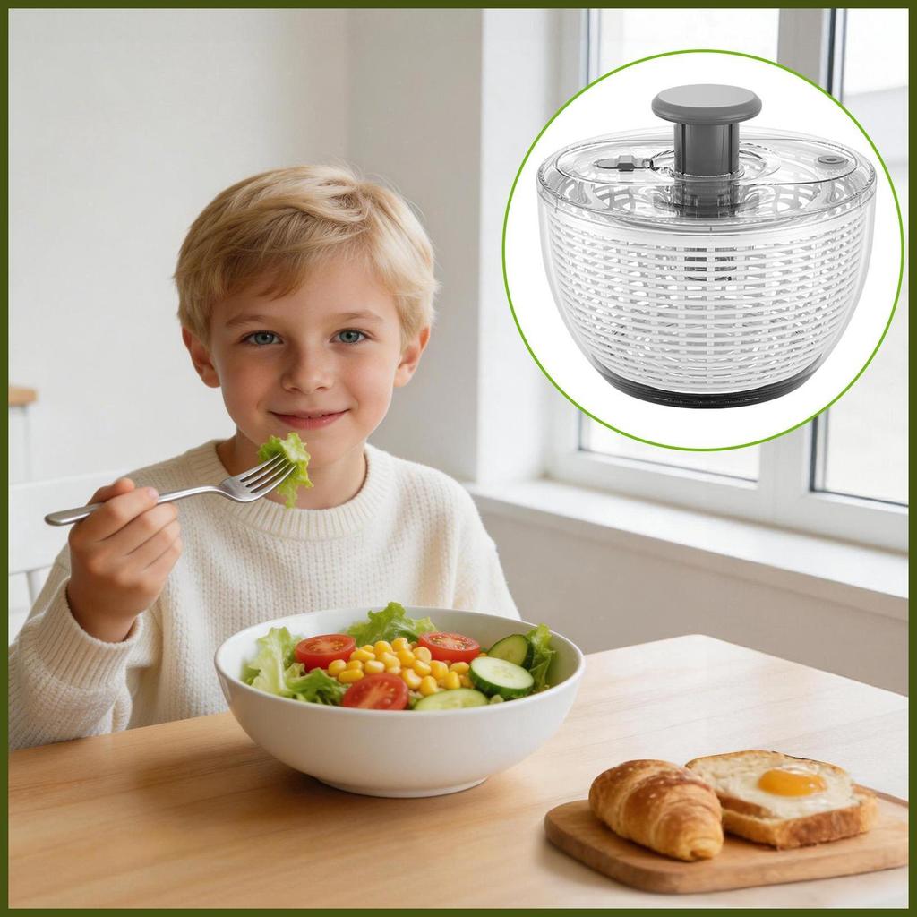 Salad Spinner Dung Tích Lớn Không Trơn Trượt Salad Máy Giặt Xà lách Máy Sấy Spinner Cho Gia Đình Nhà