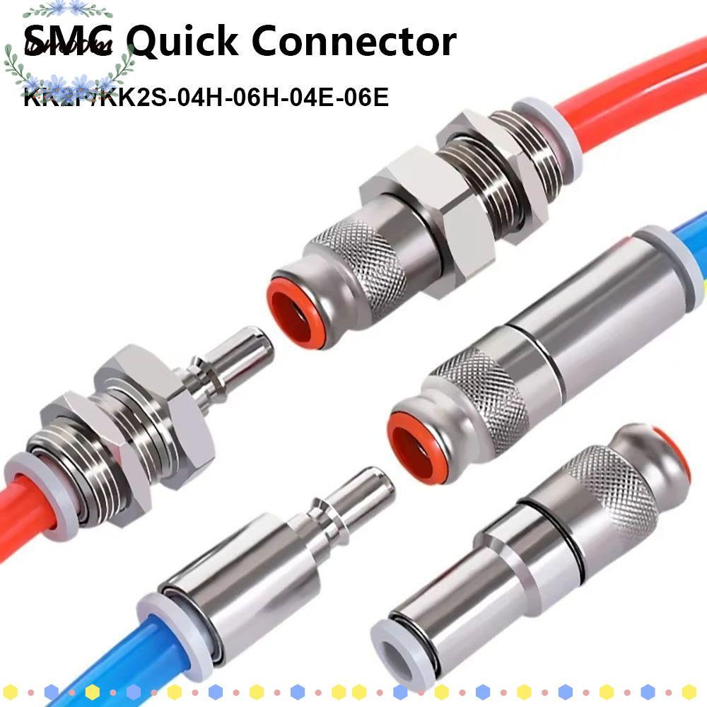 LAMOO 1 Cái Khớp Nối Nhanh, Đầu Nối Nhanh Khí Nén Một Chiều, Ống PU Bền Đẹp Đồng Thau KK2P / KK2S-04