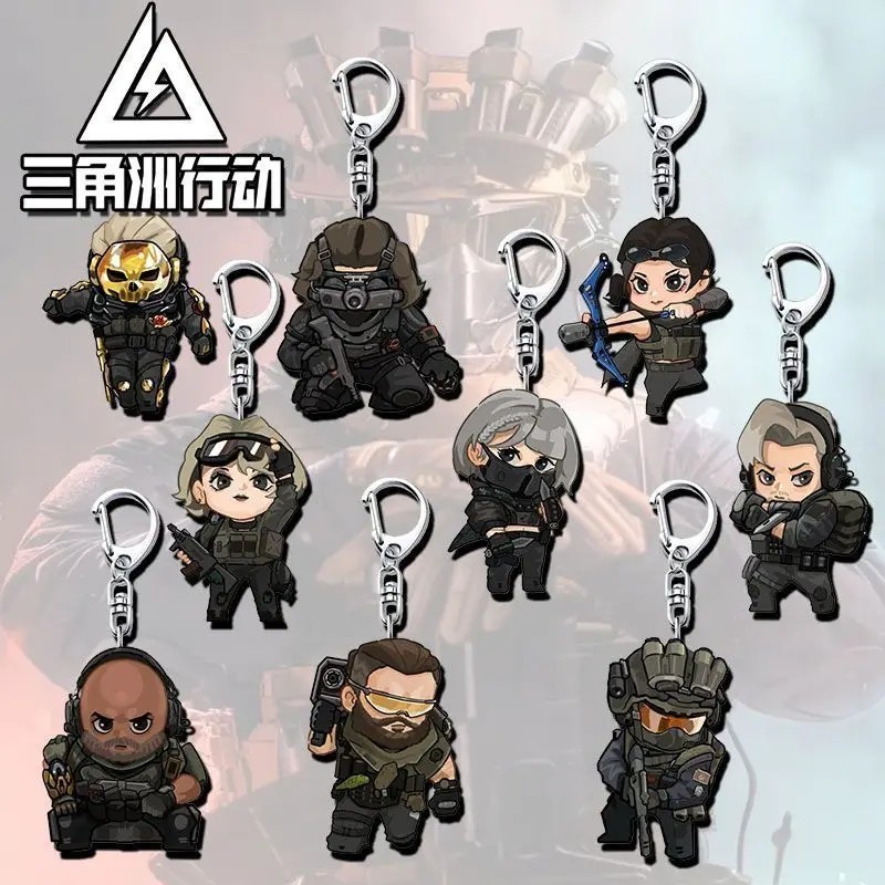 Móc khóa mô hình game Delta Force Hawk Ops Delta Action mica Acrylic chibi trang trí balo túi xách f
