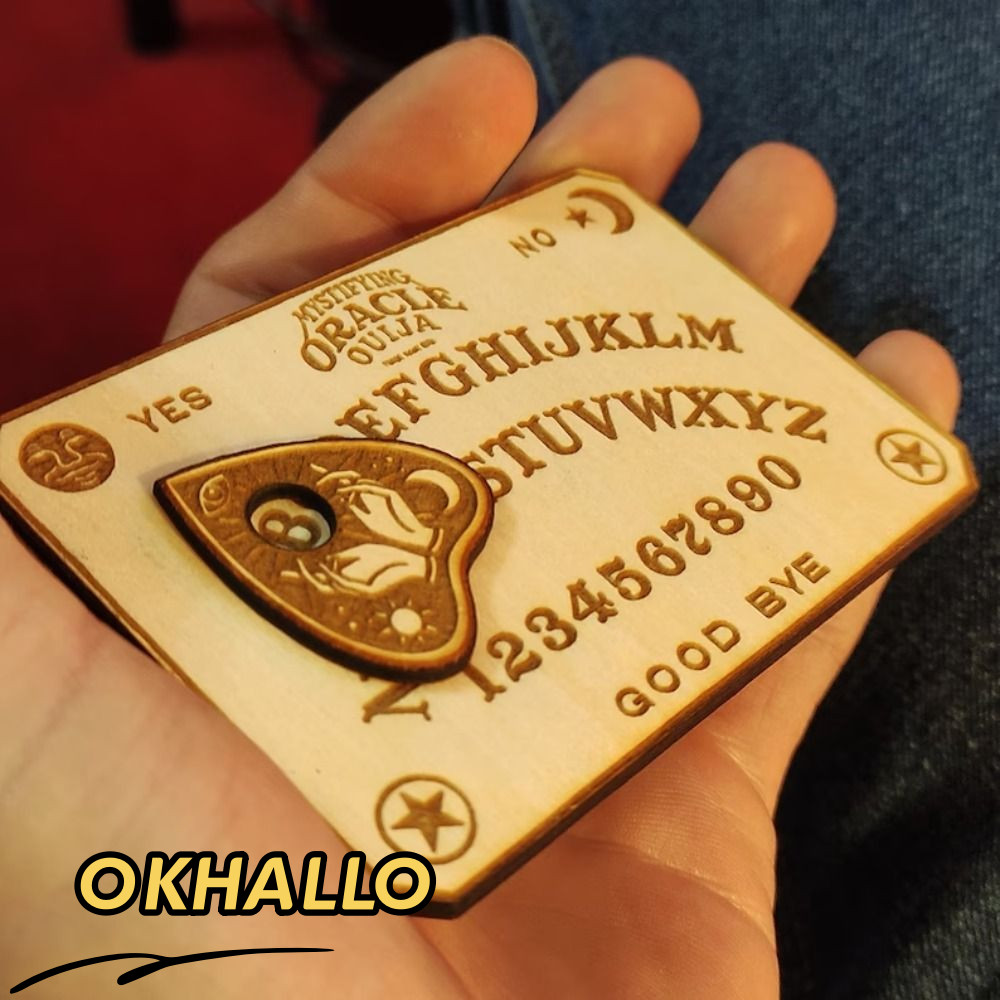 OKHALLO Placeholder Board Vintage Với Gỗ Planchette Moves Games Pendulum Board Kit