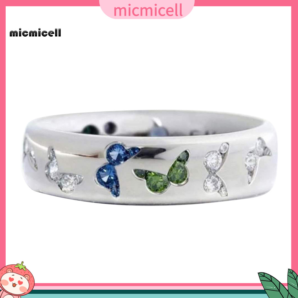 MIC _ Fashion Nữ Bướm Cubic Zirconia Nhẫn Đeo Tay Trang Sức Tiệc Cưới