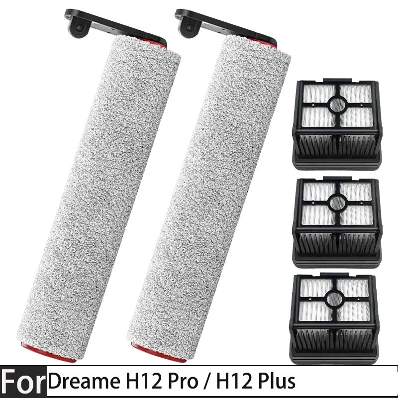 Phụ Kiện Cho Dreame H12 Pro / H12 Plus Bàn Chải Mềm Phụ Tùng Ướt Khô Máy Hút Bụi Con Lăn Hepa Lọc