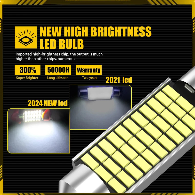 1 Chiếc C5w LED Festoon Dome Đen / Đỏ LED C5W CANBUS Không Lỗi Miễn Phí 31mm 36mm 39mm 42mm Nội Thất