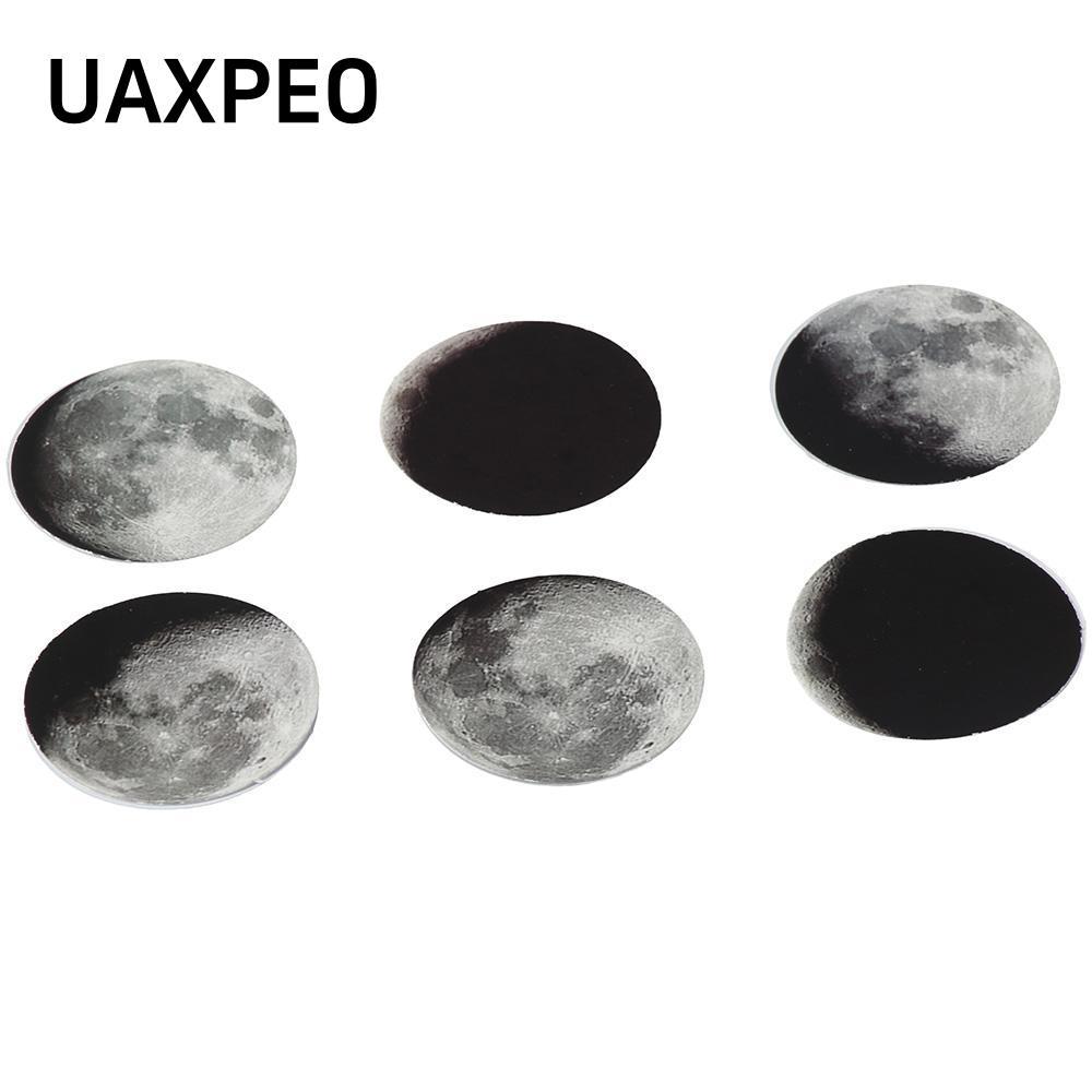 UAXPEO 225 Miếng Dán Mặt Trăng, Miếng Dán Màu Đen PVC, Miếng Dán Pha Mặt Trăng Miếng Dán Trắng Trong