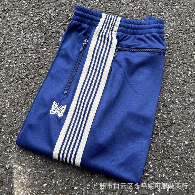 QZXK NEEDLES TRACK ROYAL PANTS Butterfly Pants Japanese Retro Ribbon Sports Casual Loose Long Pants