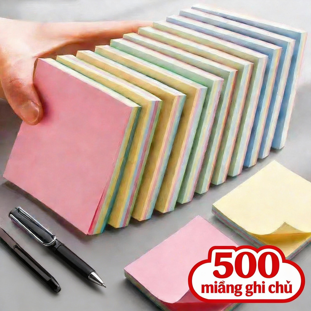 Set 100 Tờ Giấy Note Màu Morandi M.Y – Giấy Ghi Chú Tiện Lợi Cho Học Tập, Văn Phòng