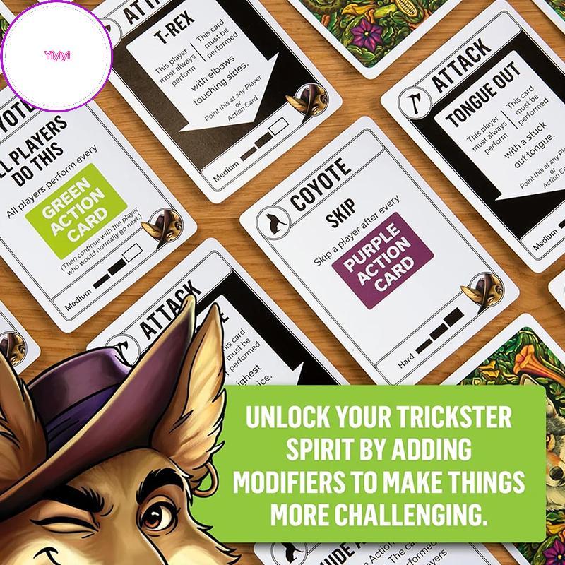 Yiyi Coyote Game, Trò chơi bài tiệc Coyote, Gặp gỡ trò chơi bài đóng gói hành động Full Of High Five