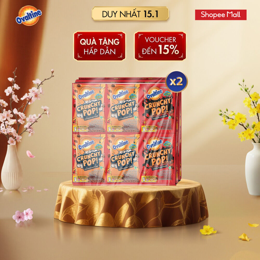 Combo 2 Kẹo rắc Cacao Lúa Mạch Ovaltine Giòn Vị Sô Cô La 8G x 10 Gói