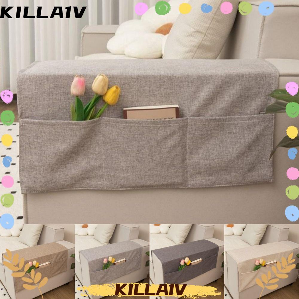 Túi đựng tay ghế sofa KILLA1V, Bộ sắp xếp tay vịn ghế sofa bằng vải Polyester có thể giặt được, Vỏ b