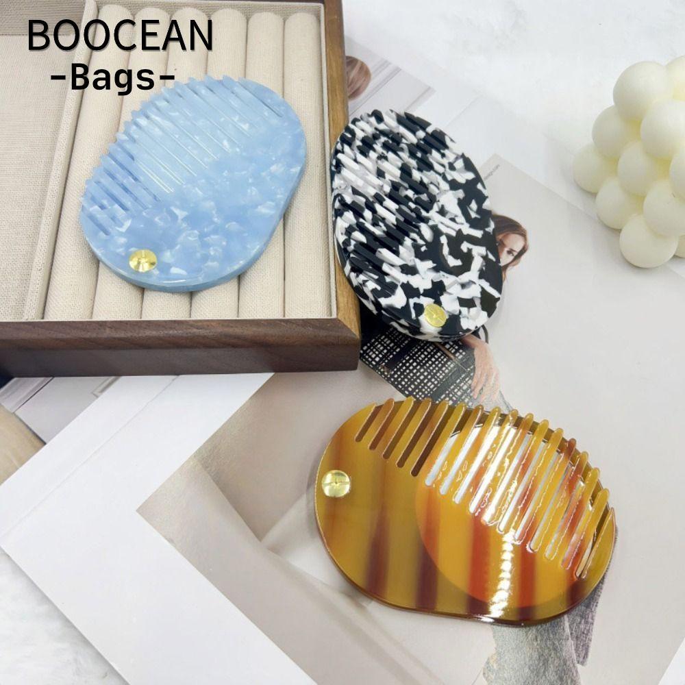 Gương trang điểm BOOCEAN, Lược chải tóc Mini Acetate, Lược gấp dày chống tĩnh điện đơn giản Du lịch