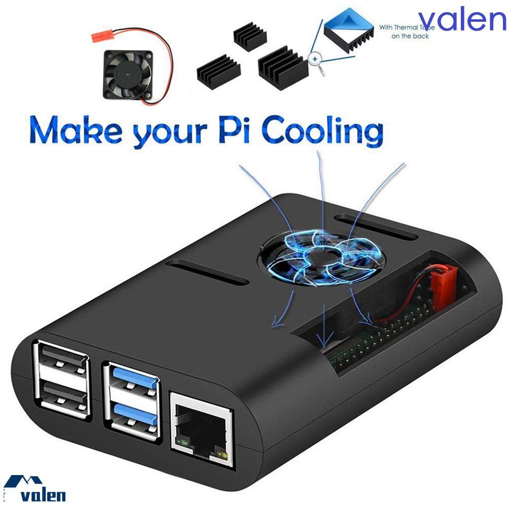 Vỏ TAXON ASB Bộ làm mát bền cho Raspberry Pi 4 Model B, Pi 4B, Pi 4 Vỏ đen