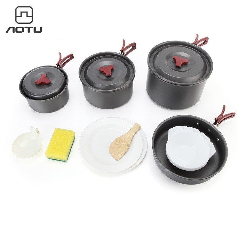 Bộ Đồ Ăn Tiện Lợi Cho Cắm Trại với Dụng Cụ Gấp Gọn và Bộ Nồi AL500