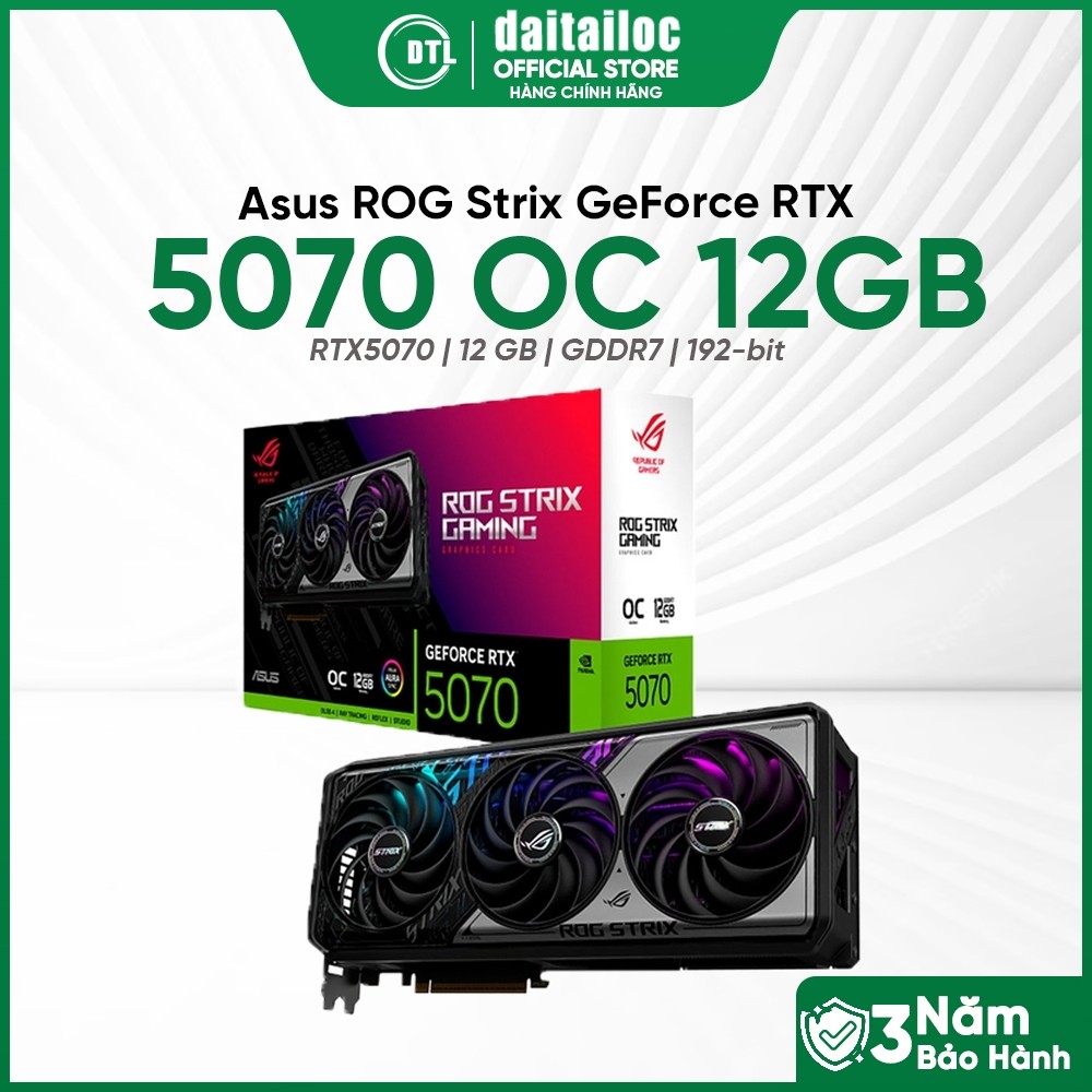 VGA Card Màn Hình Asus ROG Strix GeForce RTX 5070 OC Edition 12GB GDDR7 | Chính Hãng | Bảo Hành 36 T
