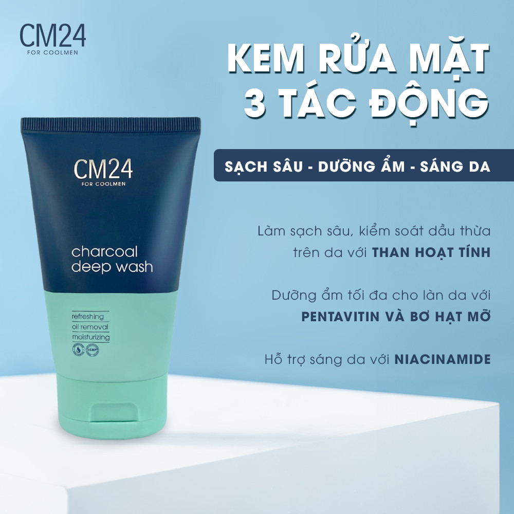 [GIFT] Kem rửa mặt CM24 for Coolmen Charcoal Deep Wash,100 g