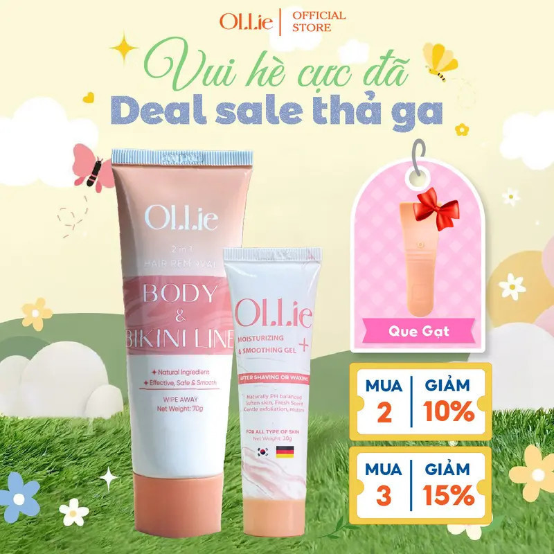 Kem tẩy lông OLLIE 70g–Tẩy lông vùng kín, nách, tay chân an toàn, không đau rát, phù hợp mọi loại da