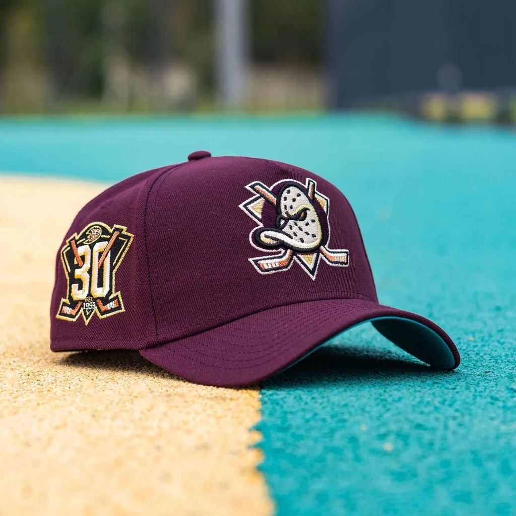 MỚI ERA 9FORTY A-FRAME NHL ANAHEIM DUCKS MAROON / TEAL UV SNAPBACK T5ZP ZXUJ