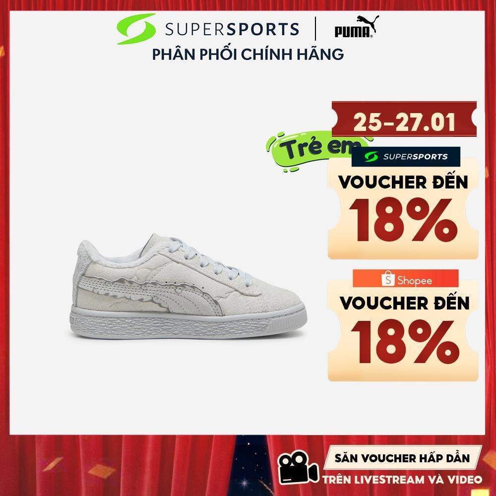 Giày Thể Thao Trẻ Em Puma Suede 3 One Piece Ps Feather - Xám  - 39672101