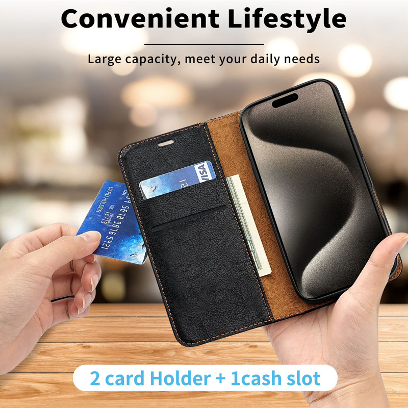 Flip Phone Leather Case Card Phone Case Thích hợp cho iphone17pro / ip16E / 15 / 14 / 13 / 12 / 11 /