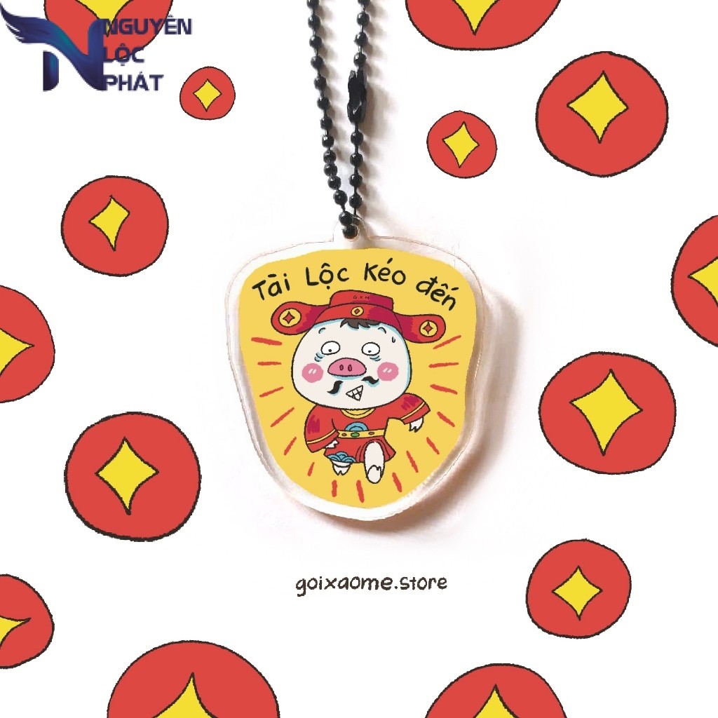 Móc khóa HEO CUTE - TÀI LỘC KÉO ĐẾN - 5cm nlp