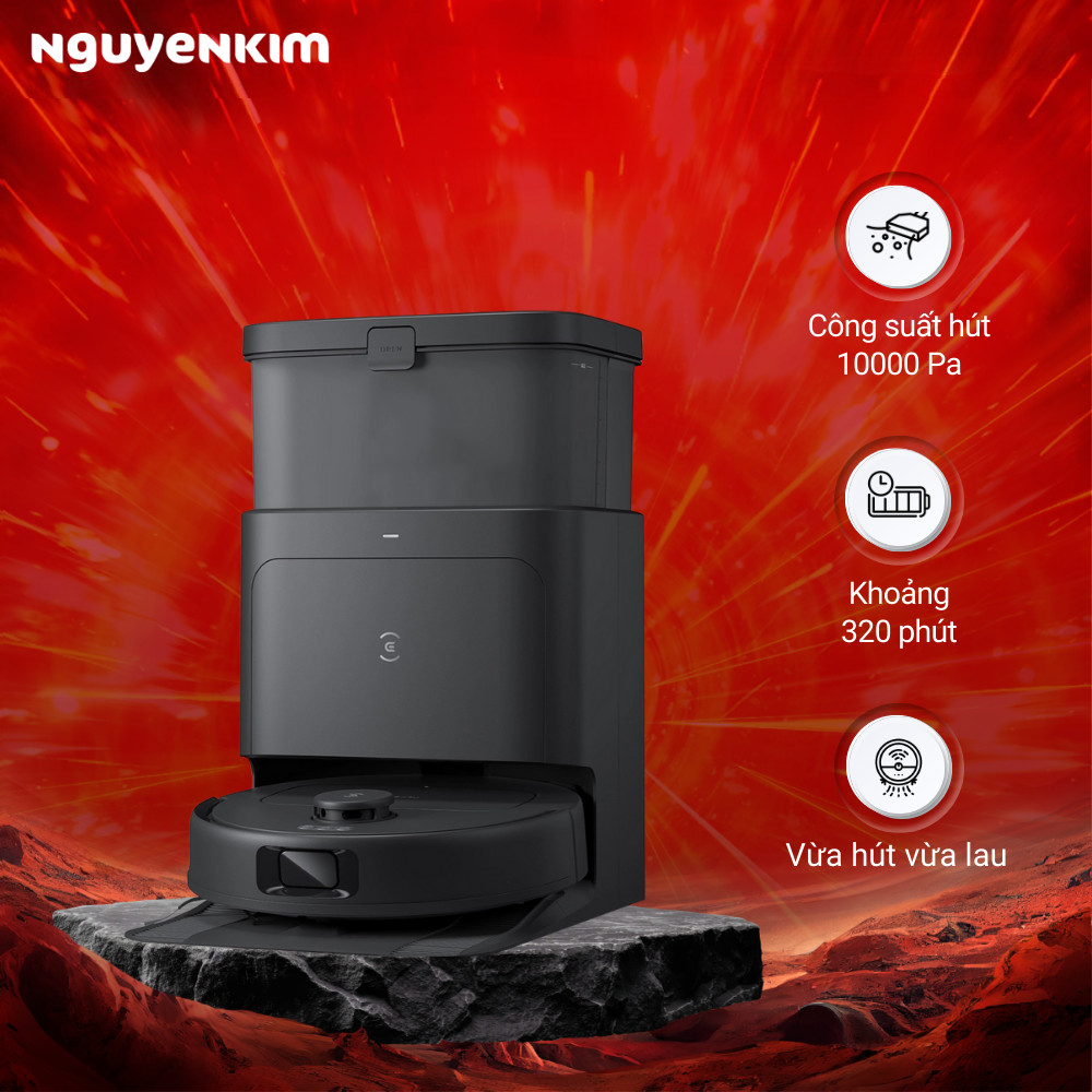 Robot hút bụi lau nhà Ecovacs N30 Pro Omni (Đen)