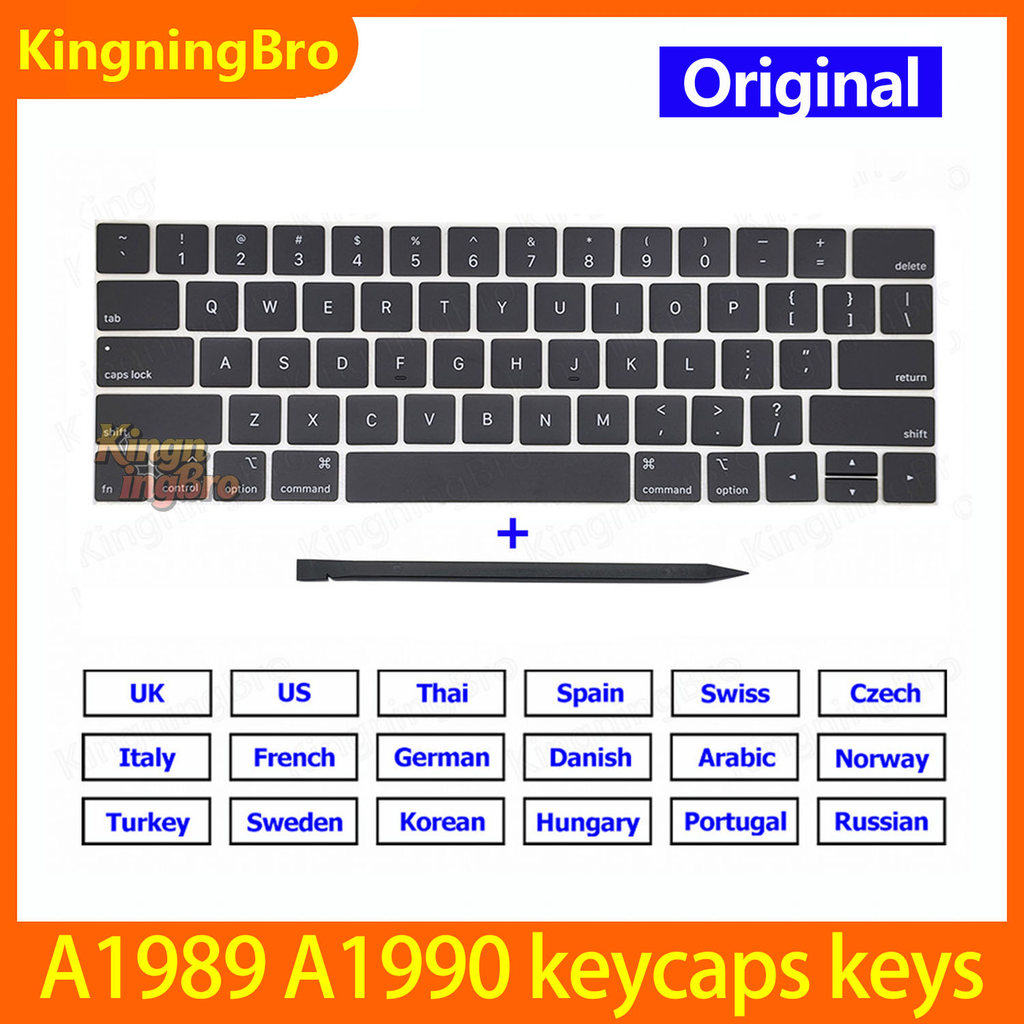 Mới A1990 keycaps Chìa Khóa Dành Cho Macbook Pro Retina 13 "15" A1989 A1990 Key Cap US UK UK Tây Ban