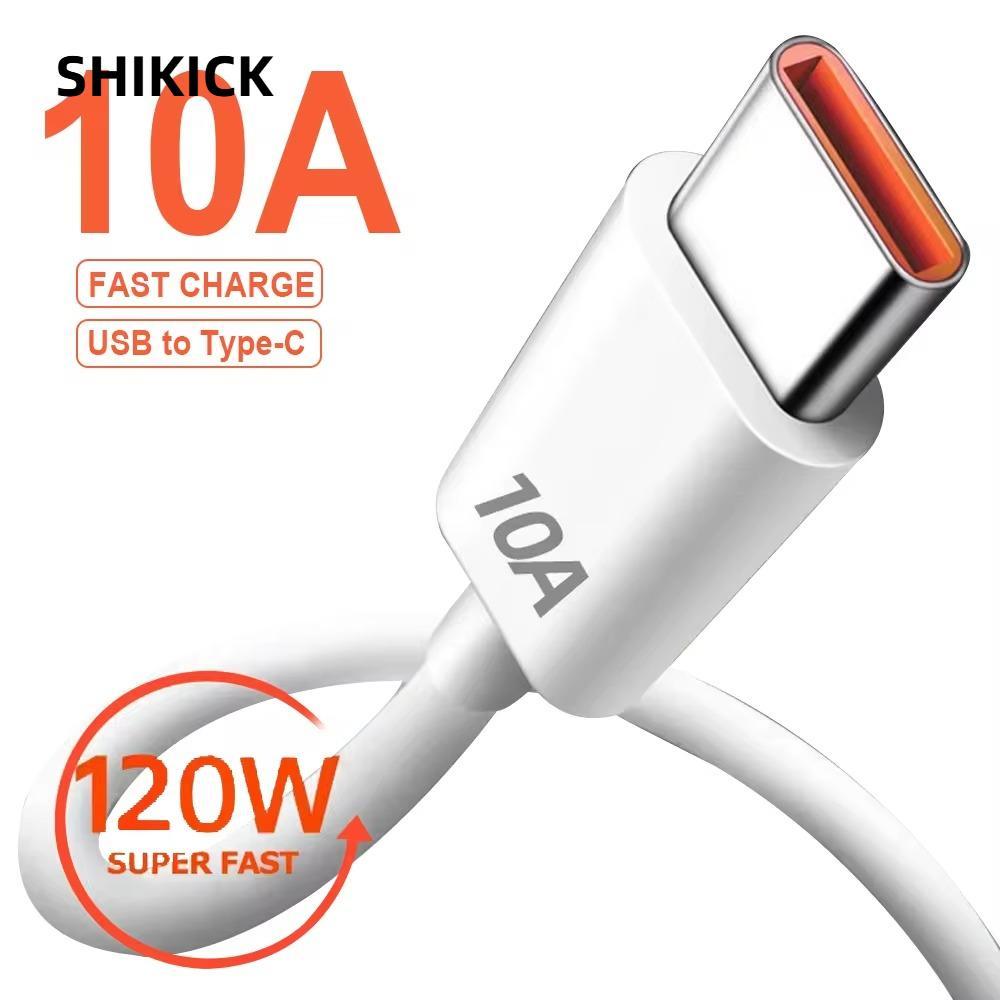 Cáp SHIKICK Type C, Dây sạc nhanh USB 120W 10A, Cáp sạc 10A Dây cáp dữ liệu USB C cho Huawei