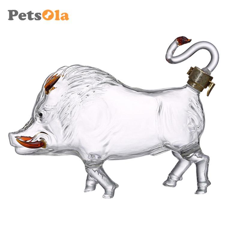 PETSOLA Boar Hình Bình Rượu Rượu Chai Thủy Tinh Bình Đựng Thanh Cung Cấp Quà Tặng Sáng Tạo Cho Nhà T