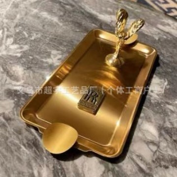Creative Ornament Small Golden Man Rolls Ashtray Cigar Tray Home Studio Soft Decoration Tea Table St