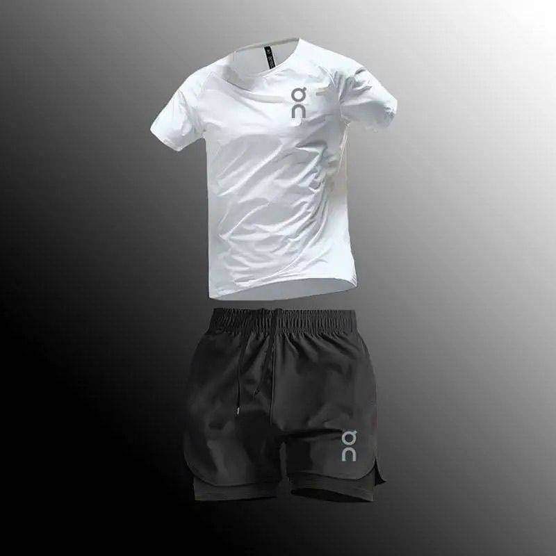 Exercise Running Outfit Summer Breathable Quick-Drying Men's and Women's Marathon Fitness round Neck