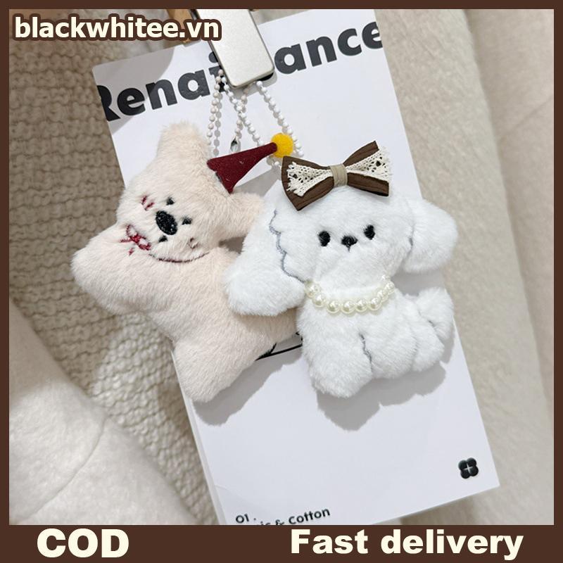 BWHTE Kawaii Dachshund Sang Trọng Móc Khóa Hoạt Hình Nhồi Bông Cún Con Móc Khóa Cặp Đôi Chìa Khóa Đá