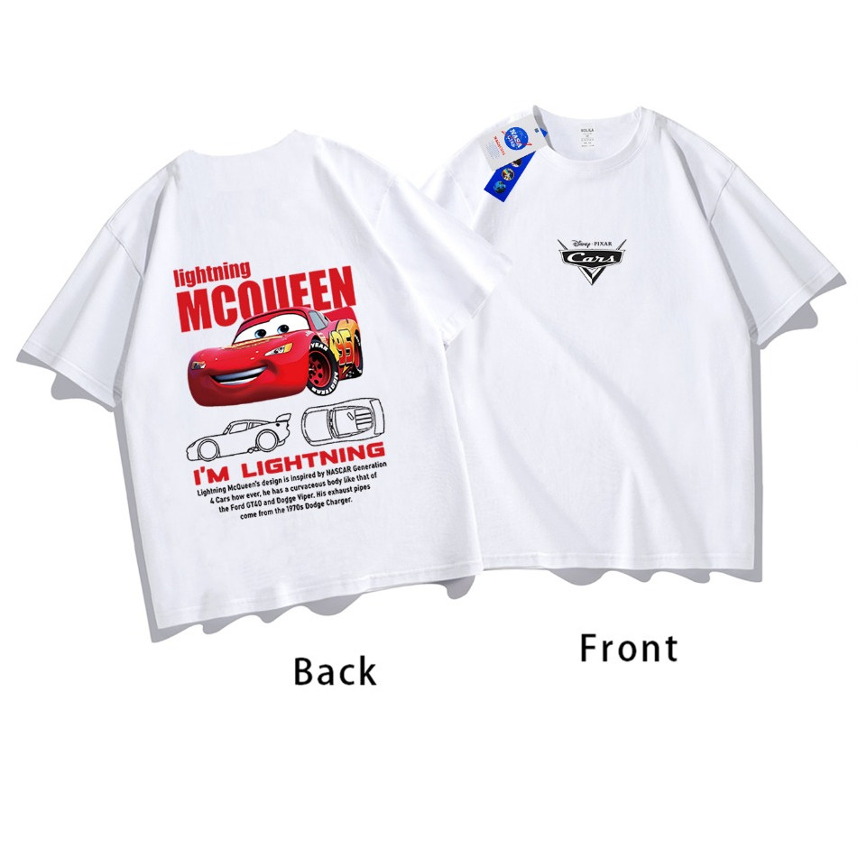 100% Cotton Tay Ngắn Đường Phố Hip Hop Mùa Hè Lightning McQueen 95 In