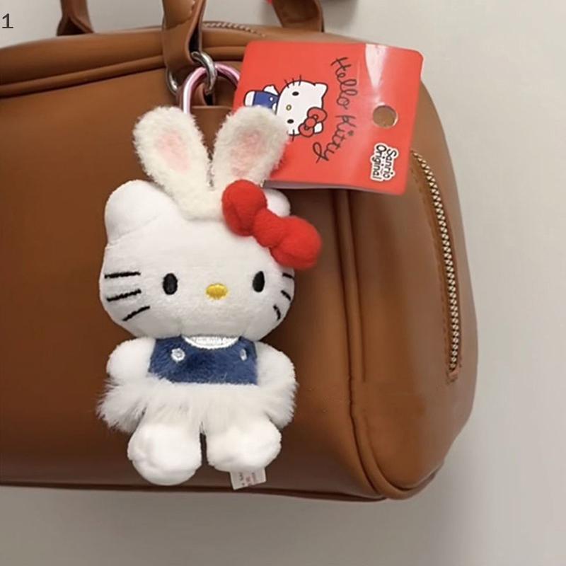 Kawaii Sanrio Hello Kitty KEYCHAIN-dễ thương búp bê sang trọng Keyring Ba lô Mặt dây chuyền Quà Tặng