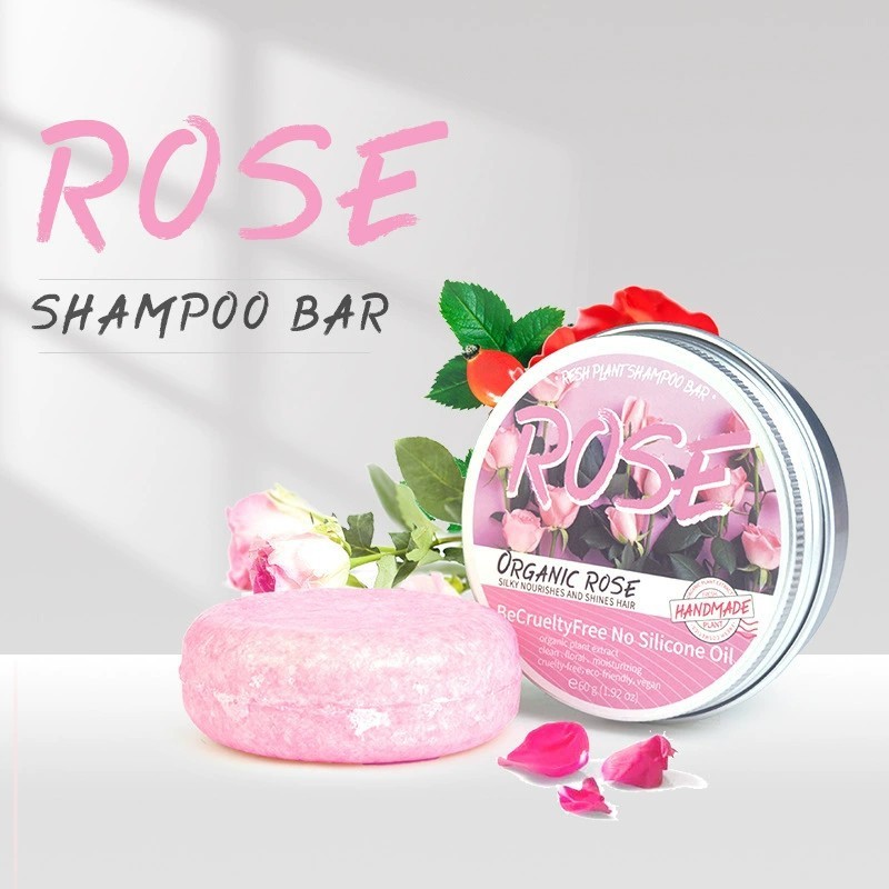 无硅油玫瑰洗发皂玫瑰精油手工皂现货护发Silicone Oil Free Rose Shampoo Soap Rose Essential Oil Handmade Soapbzwdkg1234vn2