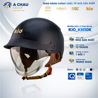 [Full Màu] Mũ Bảo Hiểm Nửa Đầu Kio KN10K, 1/2 Kính Âm Màu Trà Hạn Chế Tia UV Chính Hãng