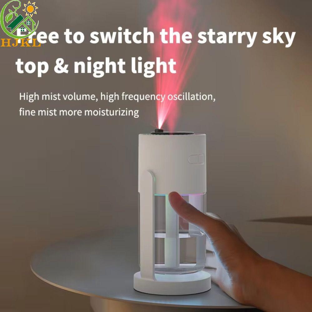 HJKL Máy tạo độ ẩm chiếu bầu trời đầy sao HJKL, Máy phun nước xoay sáng tạo phun sương mịn, Thoải mái yên tĩnh với đèn LED Máy lọc không khí phun sương mát mẻ gia đình