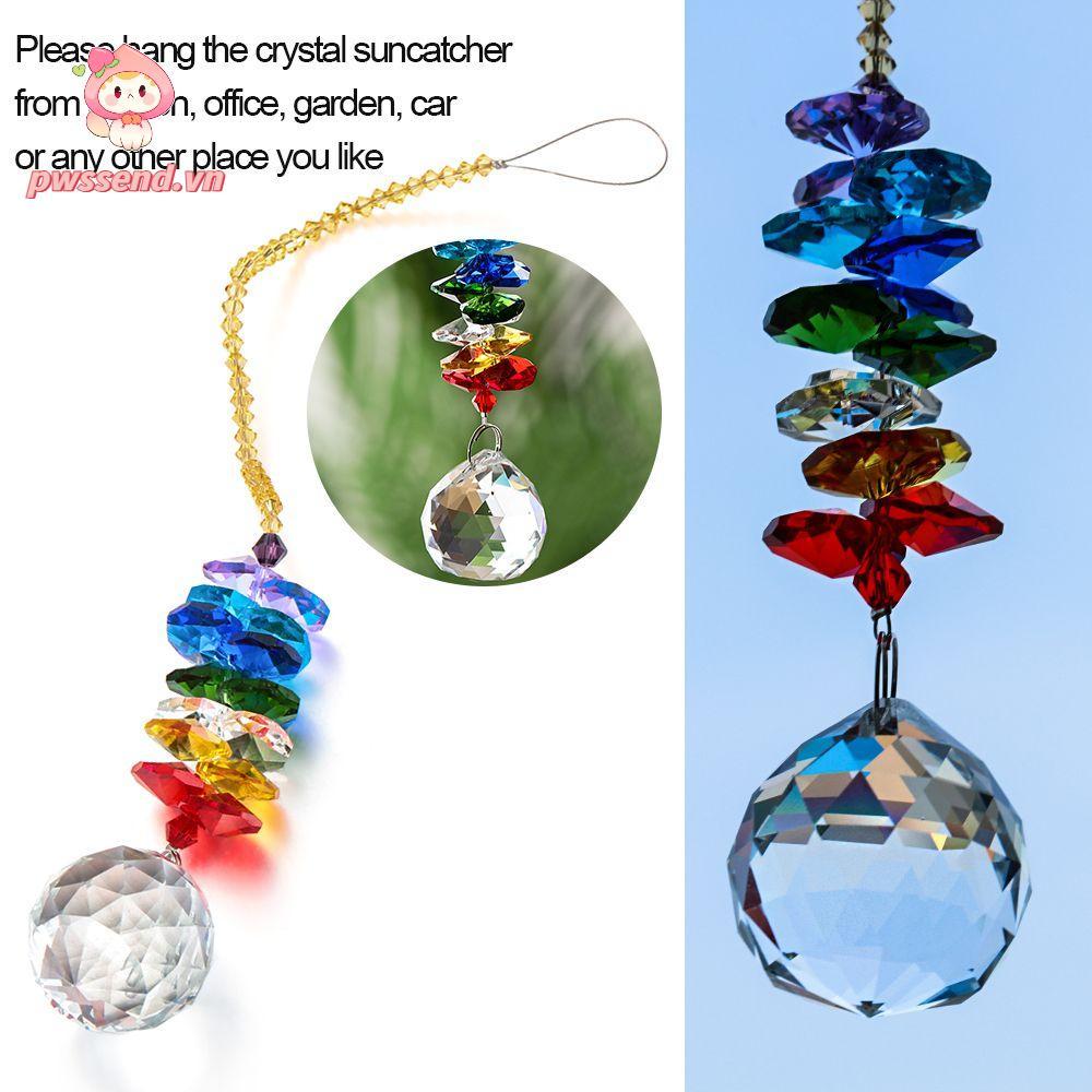 Đèn chùm PWSEND Crystal Decor Rainbow Sun Catcher Prism
