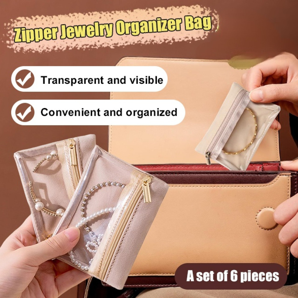 【Secure Zipper】Multi-Layer Jewelry Organizer With Anti-Scratch Lining - Compact Travel Jewelry Case/