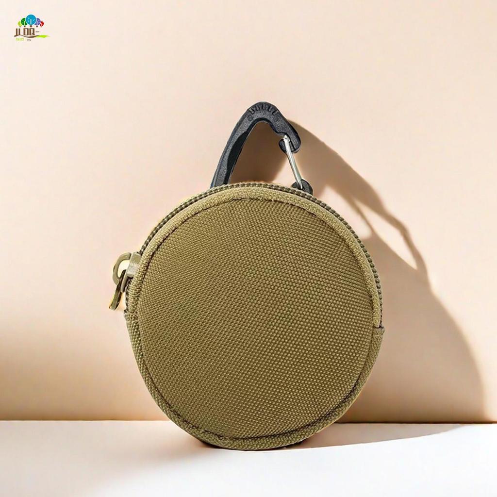 3 Chiếc Tròn Ví Đựng Tiền Xu Túi Mini Đa Năng Vải Nylon Móc Khóa Túi Tiền Cho Đi Xe Đạp Cắm Trại Hoạt Động Ngoài Trời
