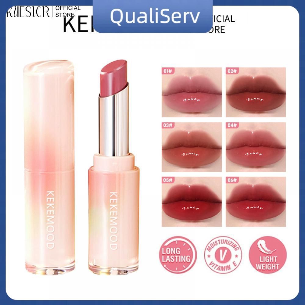 【Hàng có sẵn】 Son môi Kekemood bóng mượt, son dưỡng ẩm có gương, son môi dành cho nữ Tina Beauty, so